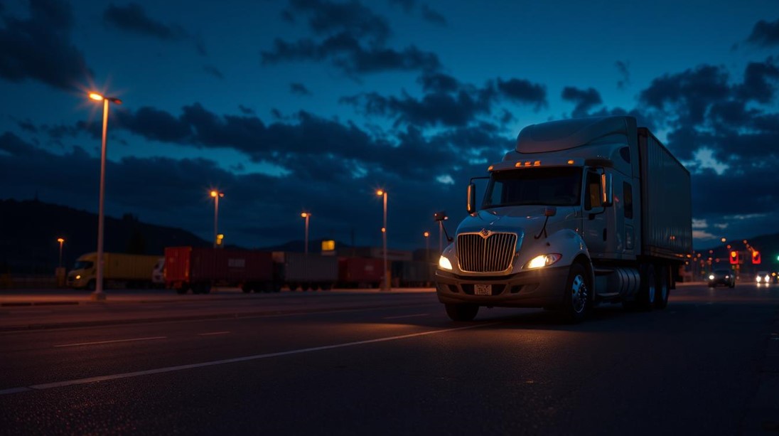 truck on route to deliver goods